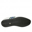 Chaussure sportif à lacets pour hommes avec semelle amovible en cuir blanc et tissu bleu, vert et gris - Pointures disponibles:  38, 46