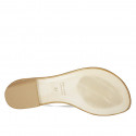 Woman's thong mules with rhinestone in white leather heel 1 - Available sizes:  42
