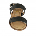 Woman's sandal in black leather heel 2 - Available sizes:  32, 33