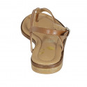 Sandalo infradito da donna in pelle marrone cuoio tacco 2 - Misure disponibili: 32