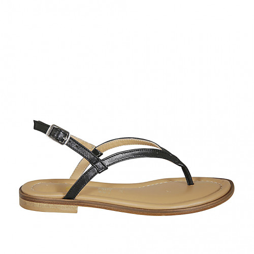 Woman's thong sandal in black-colored...