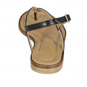 Sandale entredoigt pour femmes en cuir de couleur noir talon 2 - Pointures disponibles:  32, 43