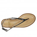 Sandale entredoigt pour femmes en cuir de couleur noir talon 2 - Pointures disponibles:  32, 43
