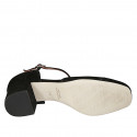 Chaussure ouverte pour femmes avec courroie salomé en daim noir talon 5 - Pointures disponibles:  34