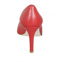 Escarpin à bout pointu pour femmes en cuir de couleur rouge talon 8 - Pointures disponibles:  42