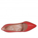 Escarpin à bout pointu pour femmes en cuir de couleur rouge talon 8 - Pointures disponibles:  42