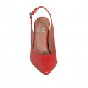 Zapato destalonado para mujer en piel color rojo tacon 8 - Tallas disponibles:  32