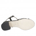 Sandale pour femmes avec courroie en cuir noir talon 4 - Pointures disponibles:  43, 44, 45