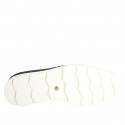 Mocassin pour femmes en cuir blanc, lavande et bleu talon compensé 4 - Pointures disponibles:  42