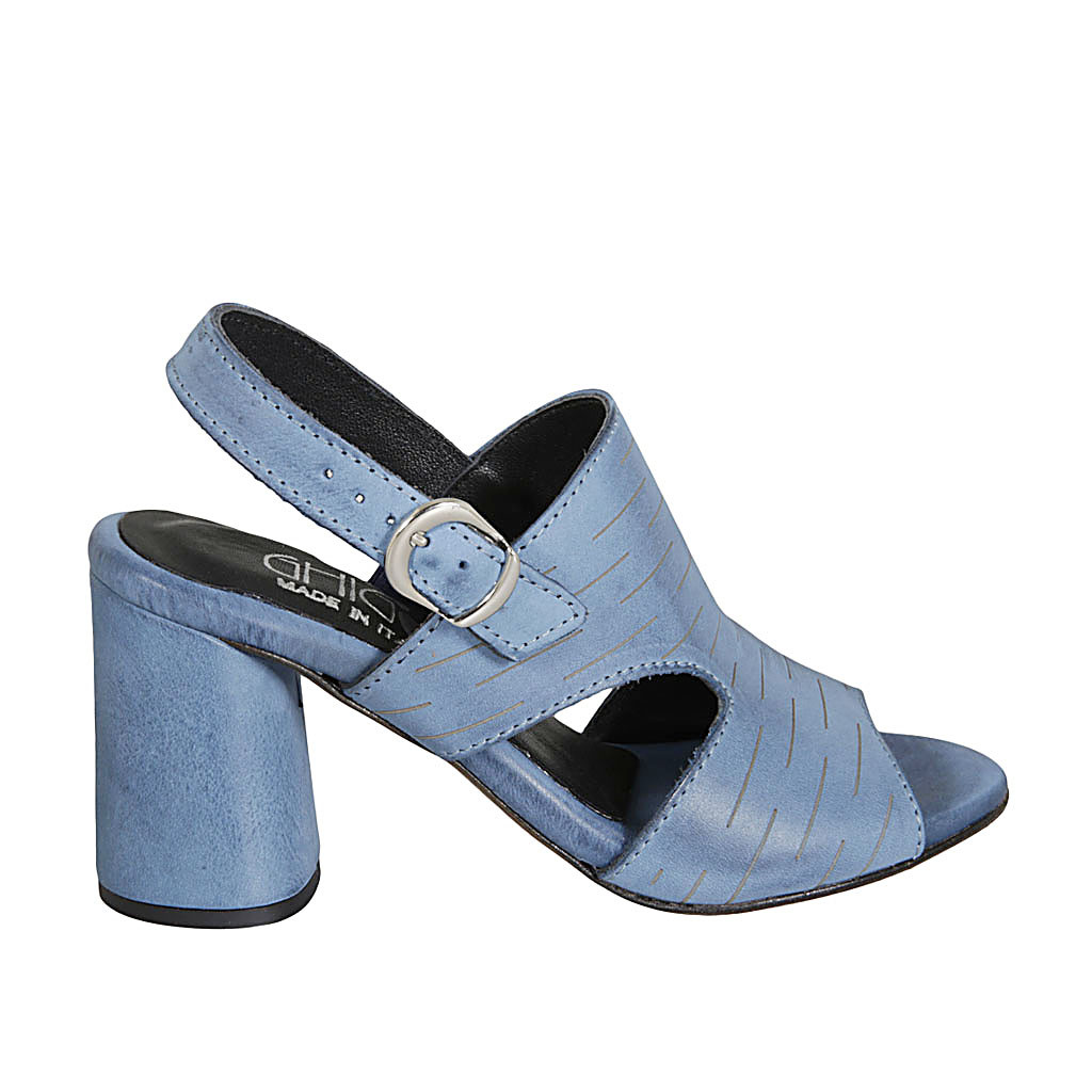 sandales femme cuir bleu marine