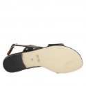 Sandale pour femmes en cuir noir talon 1 - Pointures disponibles:  33, 42