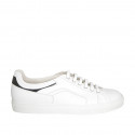 Chaussure à lacets pour hommes avec semelle amovible en cuir blanc et noir - Pointures disponibles:  47, 50