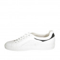 Zapato para hombre con cordones y plantilla extraible en piel blanca y negra - Tallas disponibles:  47, 50