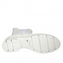 Botines para mujer con elasticos en piel blanca tacon 5 - Tallas disponibles:  42