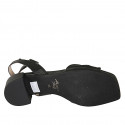 Sandale pour femmes avec courroie et nœud en cuir noir et blanc talon 4 - Pointures disponibles:  33, 43