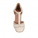 Zapato abierto para mujer en piel nude con cinturon salomé tacon 8 - Tallas disponibles:  42