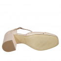 Zapato abierto para mujer en piel nude con cinturon salomé tacon 8 - Tallas disponibles:  42, 44