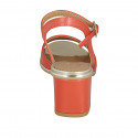 Sandalia con cinturon para mujer en piel roja tacon 5 - Tallas disponibles:  42