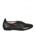 Woman's laced shoe in black leather heel 1 - Available sizes:  43