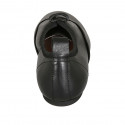 Chaussure à lacets pour femmes en cuir noir talon 1 - Pointures disponibles:  43