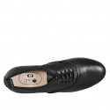 Chaussure à lacets pour femmes en cuir noir talon 1 - Pointures disponibles:  43