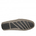 Men's car shoe with removable insole in gray suede - Available sizes:  37, 47, 50