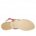 Sandale entredoigt en cuir rouge pour femmes avec glands talon 1 - Pointures disponibles:  42, 43