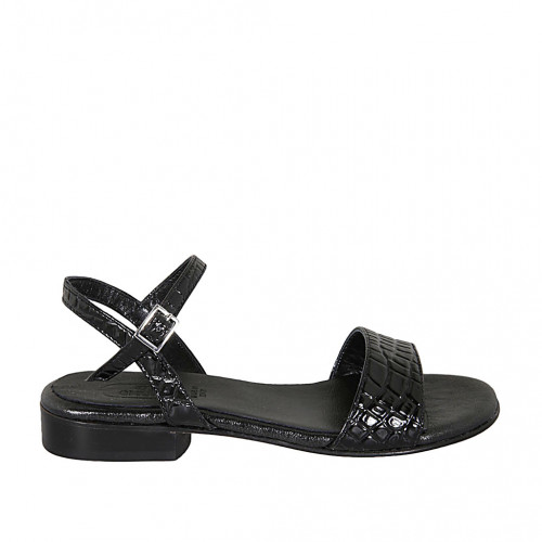Woman's sandal in black printed...
