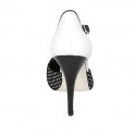 Chaussure ouverte pour femmes avec fermeture éclair en tissu transparent à pois et cuir noir talon 11 - Pointures disponibles:  34, 42, 43