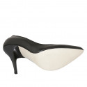 Zapato de salon a punta para mujer en piel de color negro tacon 11 - Tallas disponibles:  42