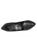 Zapato de salon a punta para mujer en piel de color negro tacon 11 - Tallas disponibles:  42