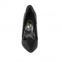 Zapato de salon a punta para mujer en charol de color negro tacon 11 - Tallas disponibles:  32