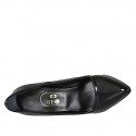 Zapato de salon a punta para mujer en charol de color negro tacon 11 - Tallas disponibles:  32