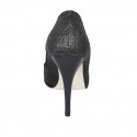 Zapato de salon en piel negra brillante para mujer tacon 11 - Tallas disponibles:  34, 42, 47