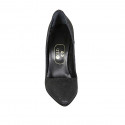 Woman's pump in black glittered leather heel 11 - Available sizes:  34, 42, 47