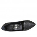 Escarpin en cuir noir scintillant pour femmes talon 11 - Pointures disponibles:  34, 42, 47