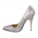 Woman's pump in rose glittered leather heel 11 - Available sizes:  34, 42