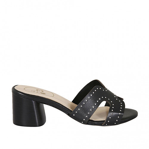 Woman's mules with studs in black...