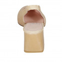 Zapato destalonado para mujer con elastico en piel estampada beis tacon 6 - Tallas disponibles:  34
