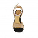 Sandale pour femmes avec courroie en daim noir, beige et rose talon 8 - Pointures disponibles:  42