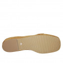 Mocassin pour femmes avec accessoire en daim cognac talon 1 - Pointures disponibles:  42