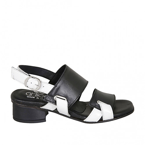 Woman's sandal in black and white...