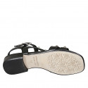 Sandale pour femmes avec courroie et goujons en cuir noir talon 2 - Pointures disponibles:  33