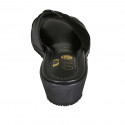 Mule pour femmes en daim et cuir noir talon compensé 3 - Pointures disponibles:  42