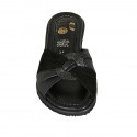 Mule pour femmes en daim et cuir noir talon compensé 3 - Pointures disponibles:  42