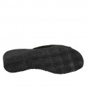 Mule pour femmes en daim et cuir noir talon compensé 3 - Pointures disponibles:  42