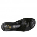 Mule pour femmes en daim et cuir noir talon compensé 3 - Pointures disponibles:  42