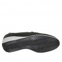 ﻿Mocasino con plantilla extraible y elasticos para mujer en piel perforada negra cuña 3 - Tallas disponibles:  31