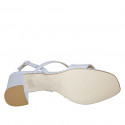Sandale pour femmes en cuir bleu clair talon 8 - Pointures disponibles:  43