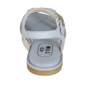 Sandale pour femmes avec courroie en cuir bleu clair talon 1 - Pointures disponibles:  33, 43, 44